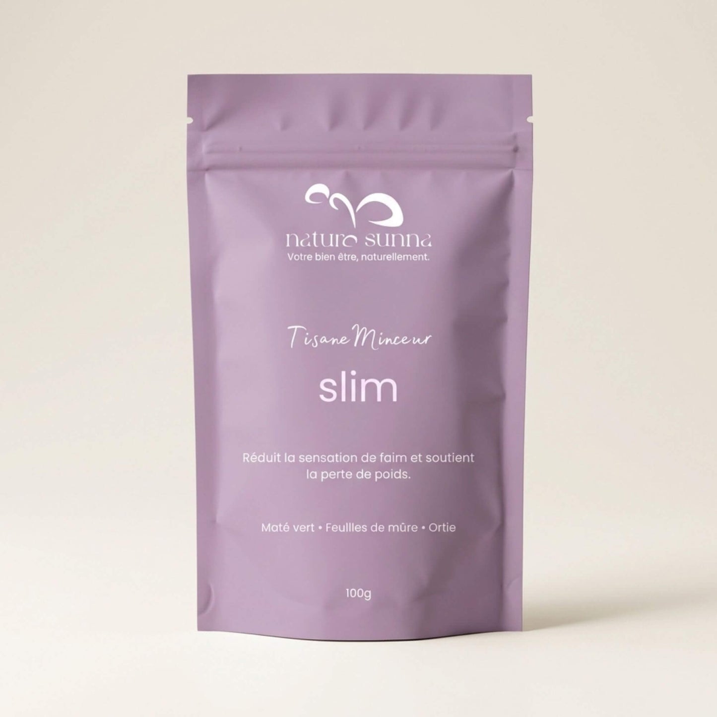 Sachet de tisane minceur naturelle Slim Naturo Sunna, infusion au maté, tisane bien-être pour accompagner un rééquilibrage